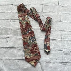 Vintage Oscar De La Renta neckwear couture collection silk tie.